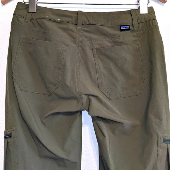 Patagonia Pants Womens Size 4 Green Hiking Outdoor Camping Nylon Pockets Ladies - Picture 6 of 7